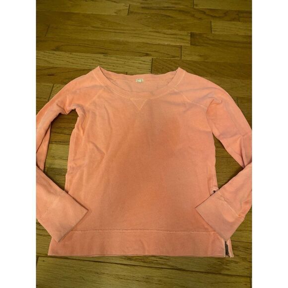 J. Crew Women's peach long sleeve side zipper accent cotton pullover sweater SM - Picture 1 of 8